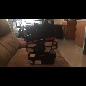 Size 5 red & black Jordan’s